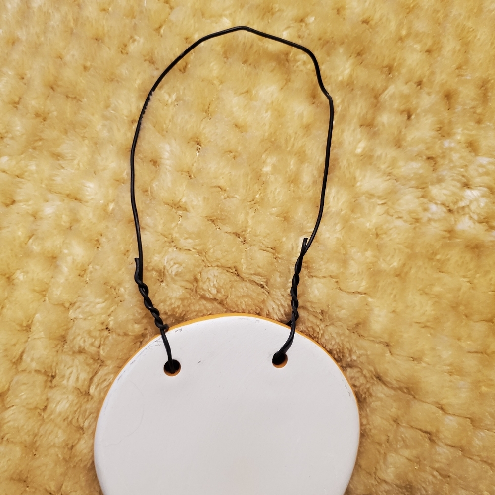 Rae Dunn orange Gingerbread Man "JOY" ceramic holiday decor wall hanging plaque - Picture 10 of 13